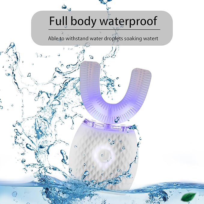 Automatic Toothbrush for Adult - Ultrasonic Electric Toothbrush with Soft Bristles Waterproof & Washable Rechargeable Portable Design with Wireless Charging 30'' Timer for Travel & Home Use (White)