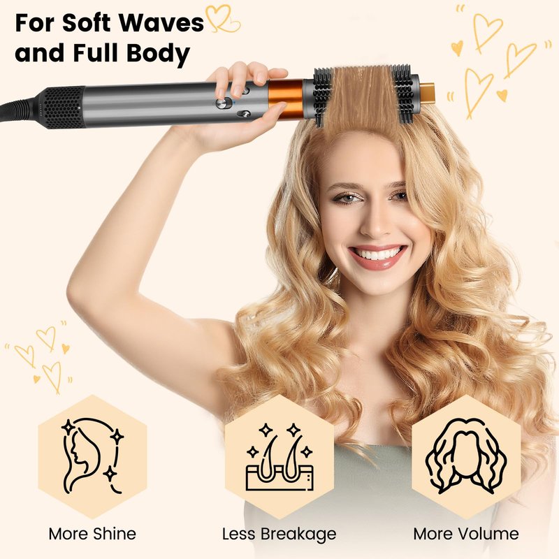 PUREGUST Upgraded 2.3inch Round Volumizing Brush Attachment for Dyson Airwrap HS01 HS05 HS08 Accessories, Upgraded Bristles for Dry Hair Add Volume Style Bangs Smooth Hair