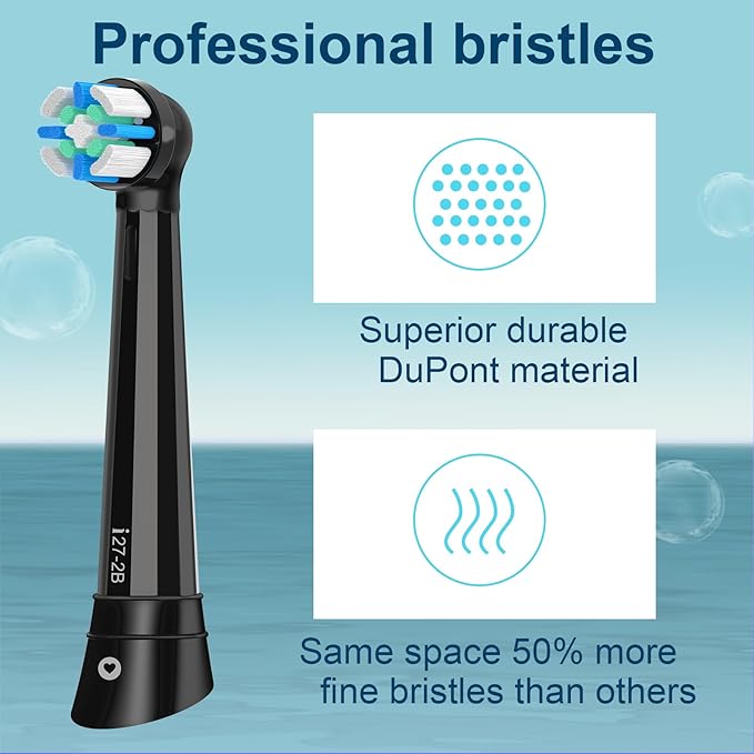 12PCS iO Replacement Heads Compatible with Oral B IO 2/3/4/5/6/7/8/9/10 Series Electric Toothbrush,Compatible with Oral B io Series Toothbrush Heads with Medium Bristles,Black