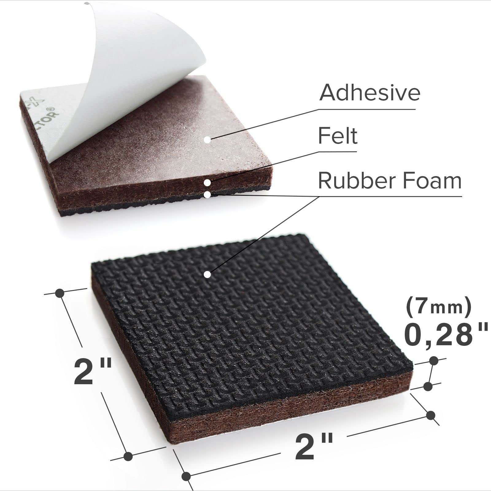 X-PROTECTOR Non Slip Furniture Pads – 24 pcs Premium Furniture Grippers 2"! Best SelfAdhesive Rubber Feet Furniture Feet – Ideal Non Skid Furniture Pad Floor Protectors – Keep Furniture in Place!