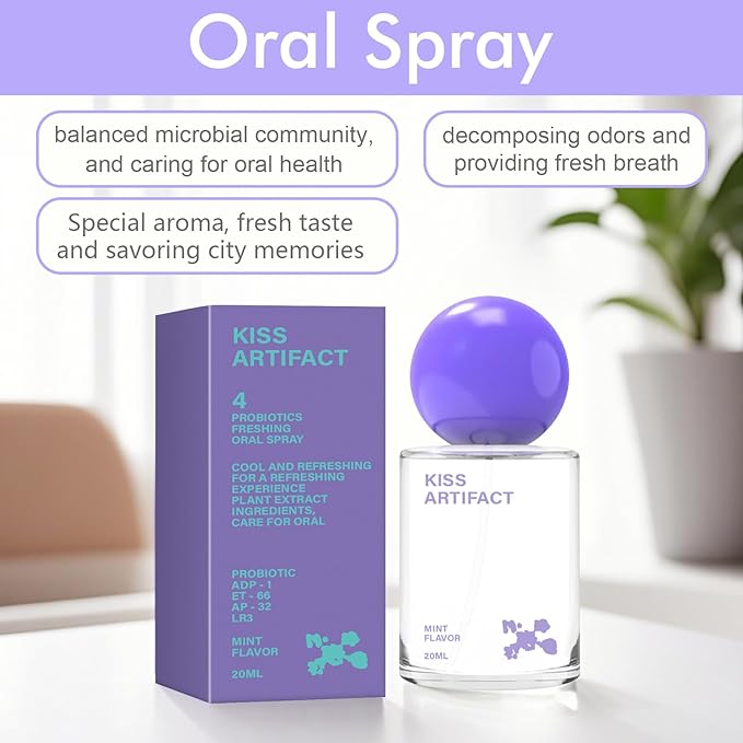 2 Pcs Probiotic Oral Spray for Long-Lasting Freshness, Alcohol-Free Oral Spray with Probiotics for Breath Care, Promotes Oral Health, Convenient Travel-Sized Breath - (20 ml / 0.68 oz)