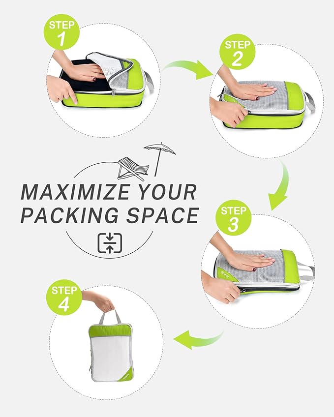 Compression Packing Cubes, Gonex Extensible Storage Mesh Bags Organizers