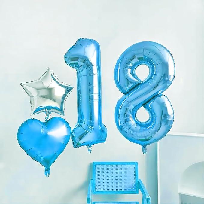 40 Inch Blue Number Balloons, Helium Mylar Foil Number Balloons for Birthdays, Number 1 Balloon for Party Wedding Bachelorette Birthday Bridal Shower Graduation Anniversary Celebration Party