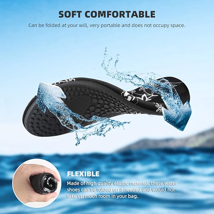 Water Shoes for Women Men Quick-Dry Aqua Socks Swim Beach Barefoot Yoga Exercise Wear Sport Accessories Pool Camping Must Haves Adult Youth Size