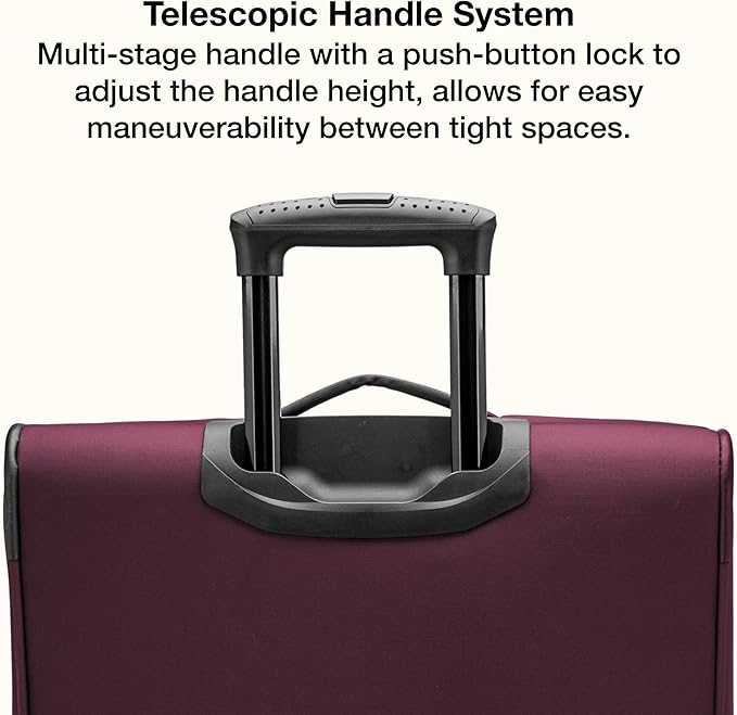 U.S. Traveler Anzio Softside Expandable Luggage with Spinner Wheels, Burgundy, 26-Inch Medium