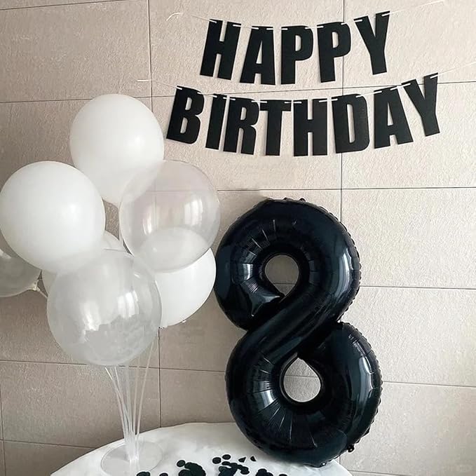 40 inch Black 7 Number Balloon Giant Foil Helium Balloons Black Large Digital Balloon 7 Number 7 Balloons for 7th Birthday Party Decorations Anniversary Events Decoration Supplies
