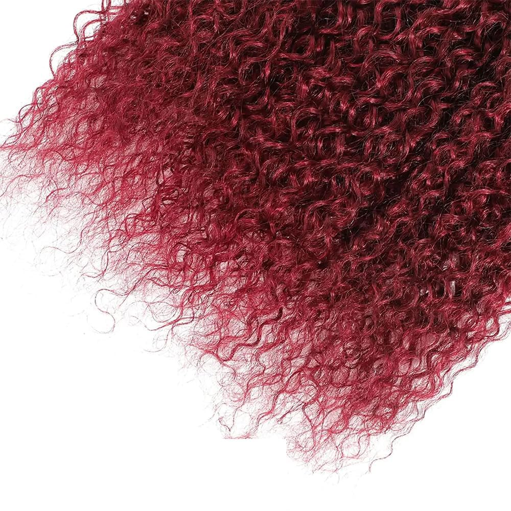 Curly Human Hair Bundles 14 16 18 Inch #99J Burgundy Bundles Human Hair Red 12A Unprocessed Native Virgin Hair 100/PC 3 Extensions Wet and Wavy Weave for Women