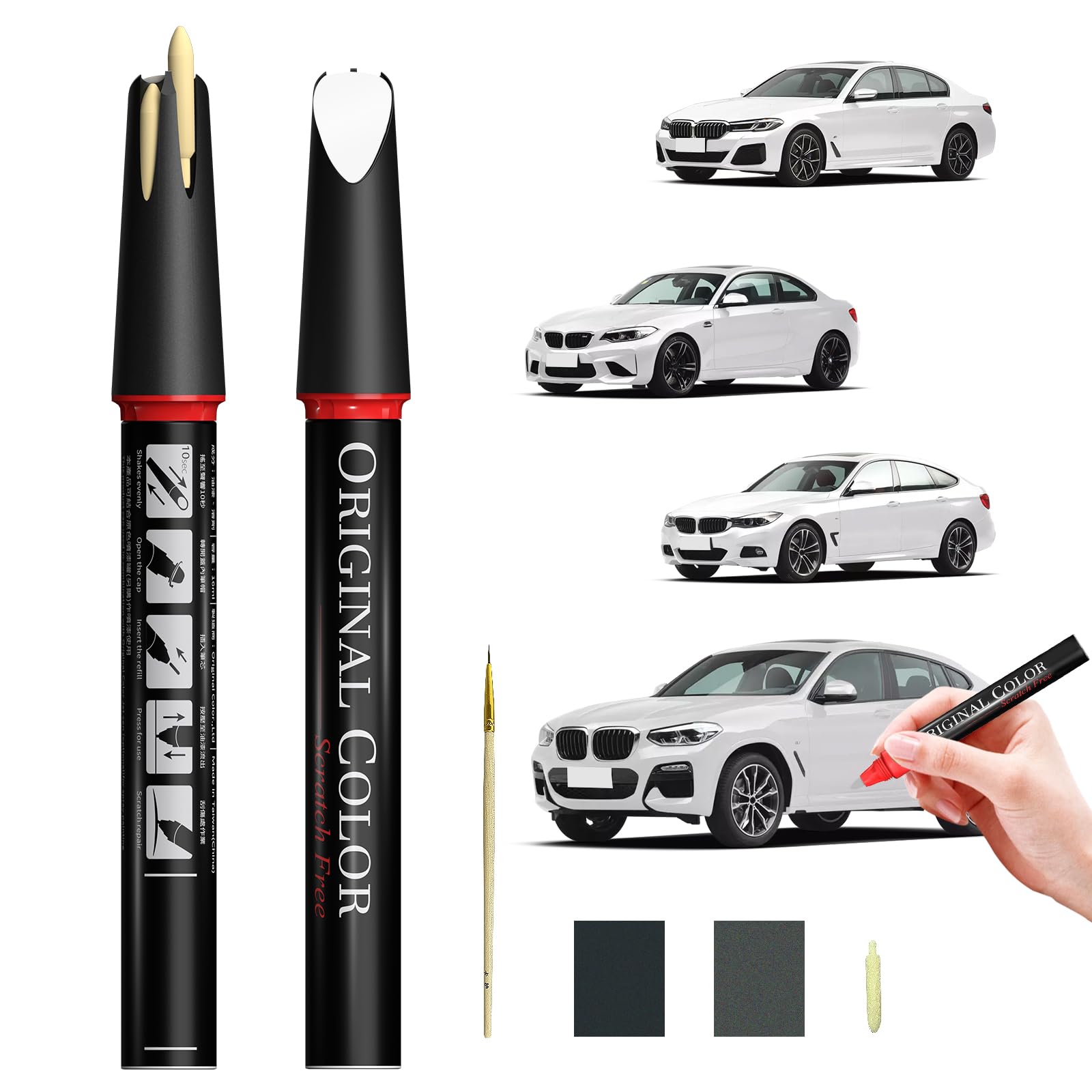 Carhoo B51 San Marino Blue Compatible With Bmw Exact Match Touch Up Paint Pen, Car Scratch Remover For Nicks And Chips Repair -