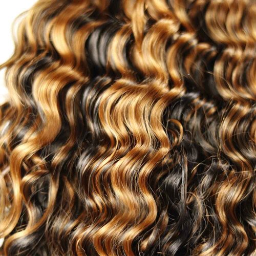 P1B/30 Human Hair Bundles Highlight Kinky Curly Bundles 22 24 26 Inch Brazilian Unprocessed Virgin Hair 3 Bundles Ombre Kinky Curly Bundles Two Tone Black Mixed With Brown Bundles