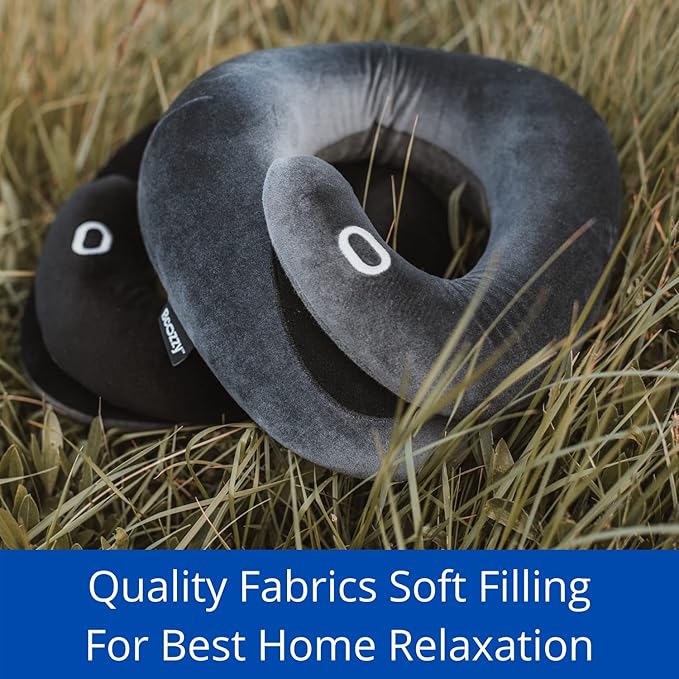 BCOZZY Neck Brace Pillow - Patented Relief for Neck Pain and Supportive Sleep-Soft, Washable, and Adjustable for Comfortable Resting. Black