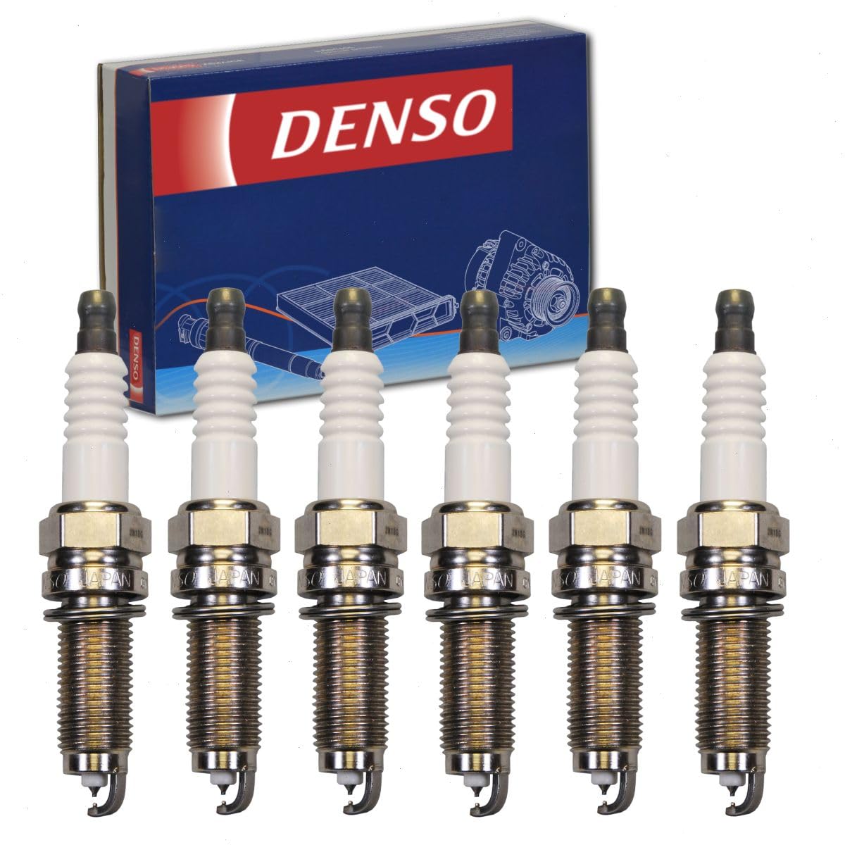 6 pc DENSO Iridium Long Life Spark Plugs compatible with Honda Odyssey 3.5L V6 2011-2016