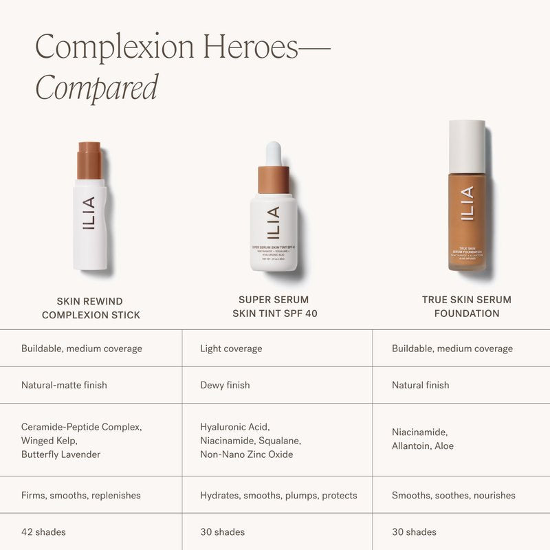 ILIA - Skin Rewind Complexion Stick - Foundation + Concealer + Skincare | Non-Toxic, Vegan, Cruelty-Free, Clean Makeup (0.35 oz | 10 g)