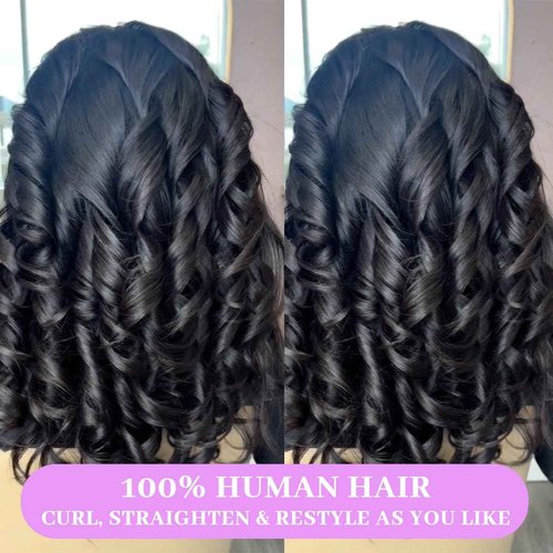 18 20 22 Inch Real Human Hair Bundles Body Wave 3 Bundles Unprocessed Natural Black Remy Body Wave Brazilian Virgin Cambodian Hair Wavy, 1b, No Tangle No Shedding, True to Length