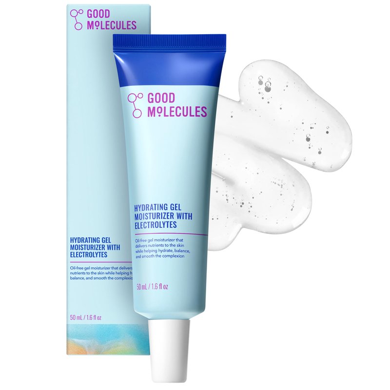 Good Molecules Hydrating Gel Moisturizer – Lightweight Water-Based Gel, Fast-Absorbing Oil-Free Moisturizer for Oily & Combination Skin with Hydrating Electrolytes, Fragrance-Free Face Care