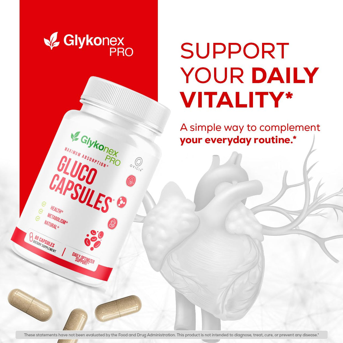 (5 Pack) Gluco Capsules - Official Glykonex Pro Pills Advanced Premium Support for Maximum Strength Glykonix with Natural Ingredients Vitamins for Overall Health & Wellness, 300 Capsules for 5 Months