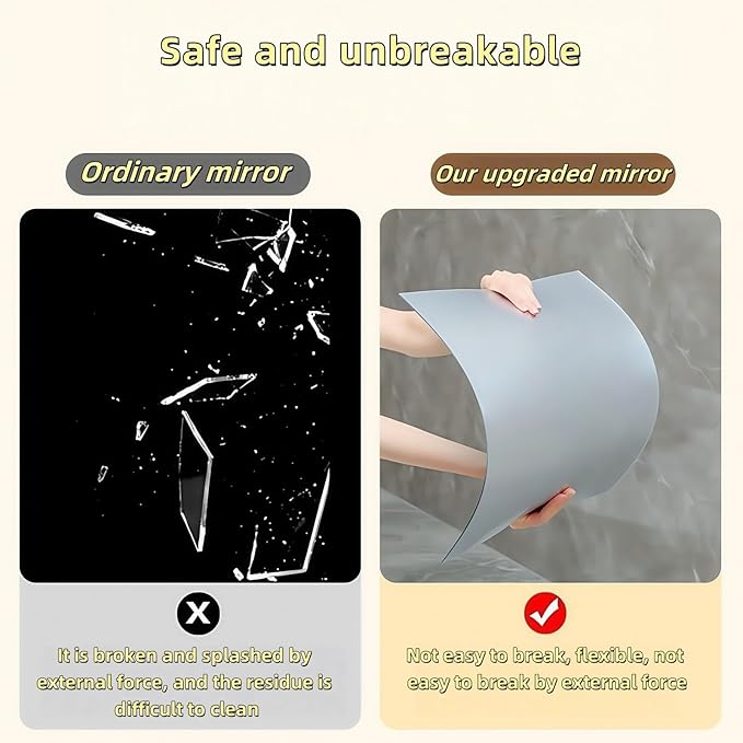 Cute Anti-Scratch Mark Non-Punch Acrylic 4 Heart-Shaped Mirror Set,High Definition Wall Mirrors for Homes, Offices and Children's Rooms, are Not Brittle or Deformable