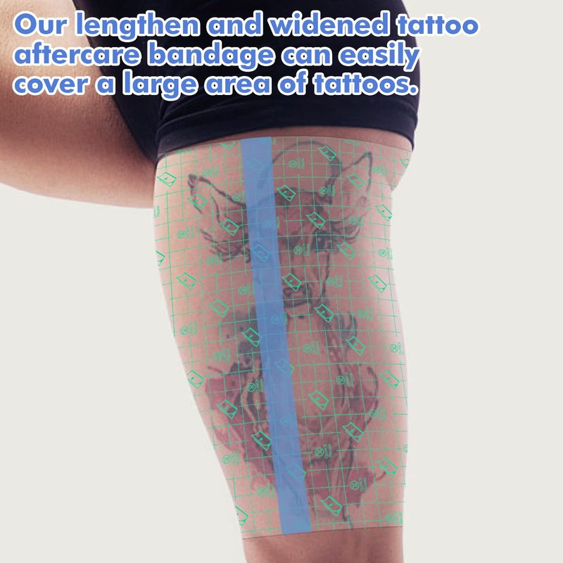 Tattoo Aftercare Waterproof Bandage (7.87 in x 10.9 Yd Roll) Second Skin Wound Healing Protective Skin Adhesive Bandages Transparent Dressing Bandages Tattoo Supplies