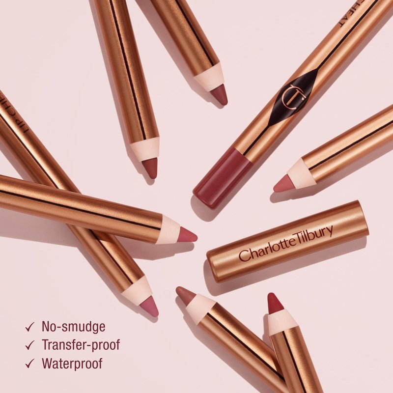 Charlotte Tilbury Lip Cheat Lip Liner Pencil - Creamy Fuller-Looking Lip Pencil with Jojoba Oil & Hyaluronic Acid - Waterproof, Smudge-Proof & Transfer-Proof - 6H Wear - 90's Pink