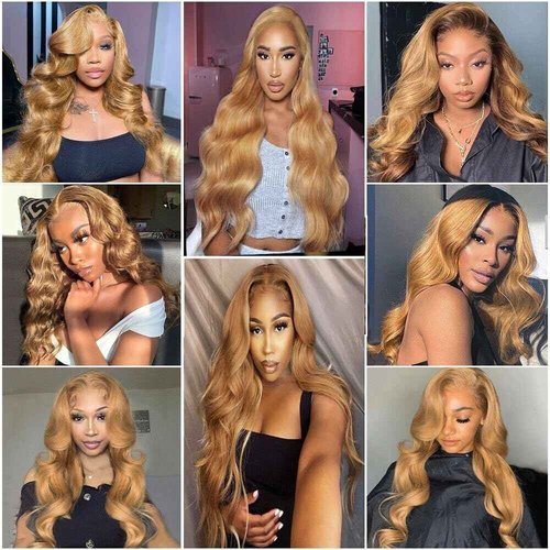 Giginger Brazilian Human Hair Bundles 16 18 20 Inch Honey Brown 27 Color Body Wave Bundles Human Hair Unprocessed Virgin Quick Weave Hair for Black Women