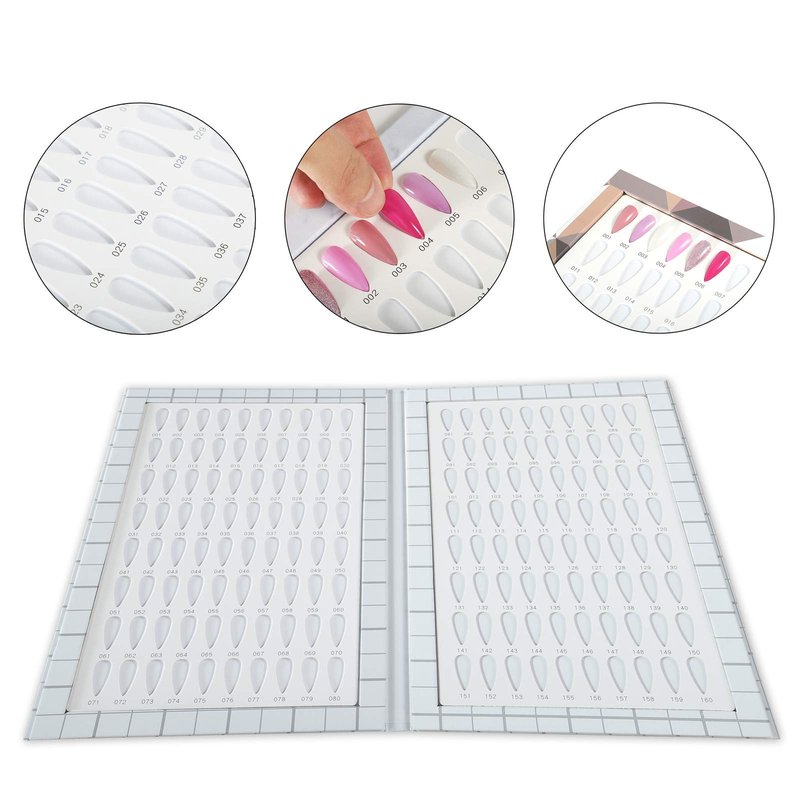 NMKL38 160 Nail Color Display Book Chart with 240 Nail Tips UV Gel Polish Color Card Board Salon Tools (A03)