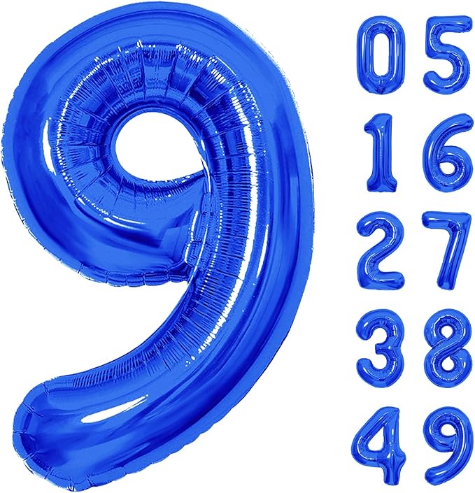 Number Balloons Navy Blue Balloons - Giant Number 10 Balloon, 10 20 30 40 50 Numbers Balloon Birthday Decorations, Blue Party Supplies for Boy Men