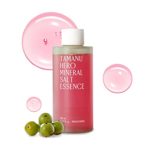 PINKWONDER Tamanu Hero Mineral Salt Essence Toner | All-in-One Blemish Solution | Instant Cooling & Redness Relief | Tamanu Oil & 70+ Minerals for Skin Balance (150ml / 5.07 fl. oz.)
