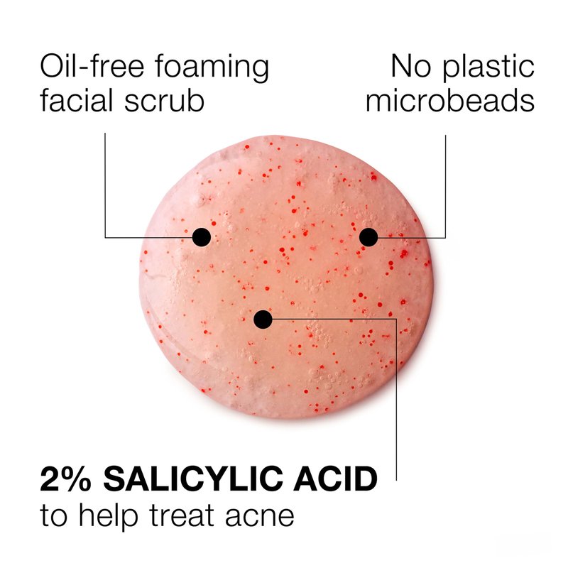 Neutrogena Oil-Free Acne Face Wash Pink Grapefruit Foaming Scrub - Facial Cleanser with Salicylic Acid for Clear Skin, Exfoliating Acne Treatment for Oily Face, 6.7 fl. oz., 3-Pack