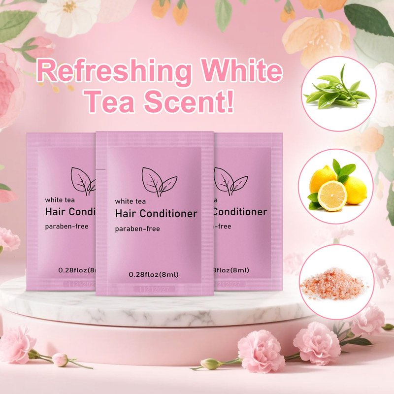 fafortune Travel Size Conditioner Bulk,White Tea Scent,0.28 fl oz (8ml) Small Size Mini Conditioner,Hotel Supplies Bulk for Guests Airbnbs Homes Resorts Offices and Gyms (pack of 200, white tea)