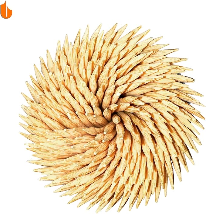 Urbanstrive Sturdy Safe Toothpick Holder with 800 Natural Wood Toothpicks for Teeth Cleaning, Unique Home Design Decoration, Unusual Gift, 2 Pack (Blue)
