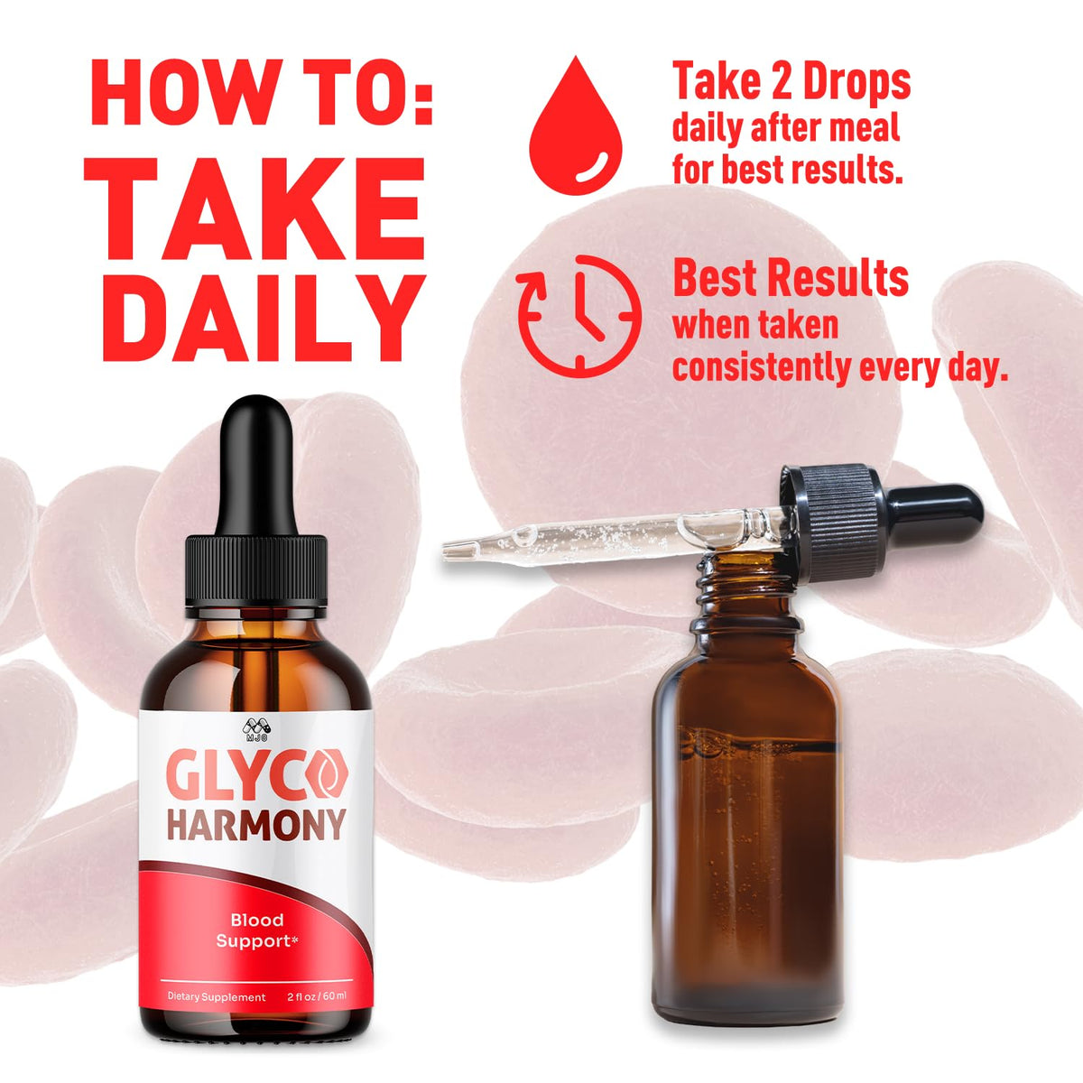 Glyco Harmony Drops, Official Glyco Harmony Liquid Supplement with All Natural Ingredients, GlycoHarmony Blood Support Maximum Strength Health and Wellness Vitamin Supplement (1 Bottle, 30 Servings)