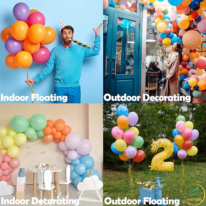 AFTERLOON® Biodegradable Balloons Ruby Red 12 Inch 100 Pack, Matte Color Thickened Extra Strong Latex Helium Float, for Baby Shower Gender Reveal Garland Arch Wedding Birthday Party Decorations