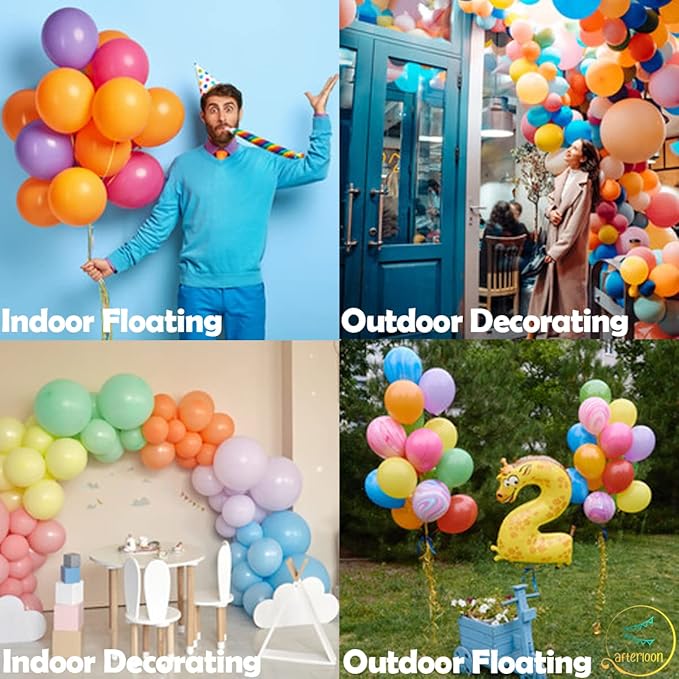 AFTERLOON® Biodegradable Balloons 24 pcs Red 12 Inch, Matte Color Thickened Extra Strong Latex Helium Float, Multicolor Colorful Bulk Color ballon baloon Globos Para Decoration De Fiestas Kids