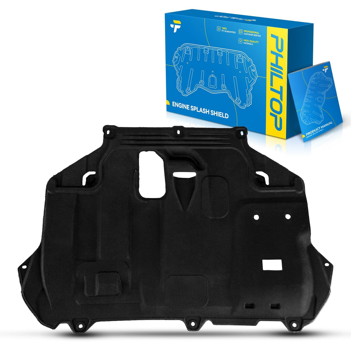 PHILTOP Engine Splash Shield Front Lower Engine Case Guard Under Car Shield Cover fit for 2003-2005 Audi A4 Base, 2006 A4 Replac