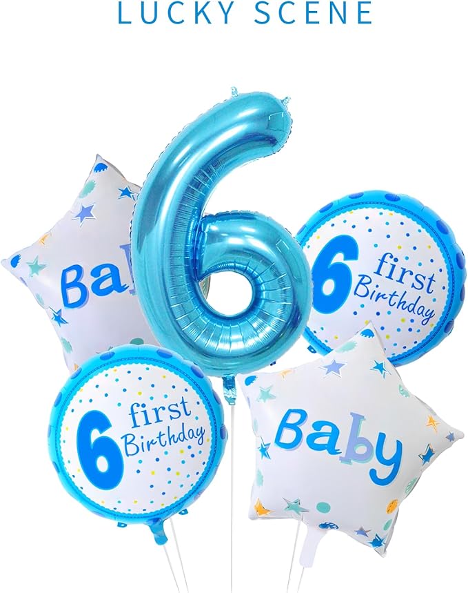 40 Inch Blue Number Balloons, Helium Mylar Foil Number Balloons for Birthdays, Number 6 Balloon for Party Wedding Bachelorette Birthday Bridal Shower Graduation Anniversary Celebration Party