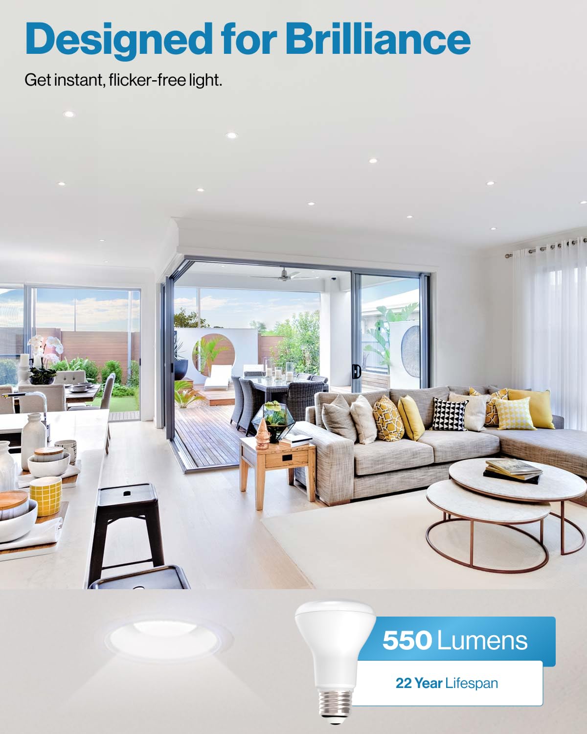 Sunco BR20 LED Bulb Dimmable, Small Recessed Lighting Bulbs, R20 Mini Flood Light Indoor, 550 LM, 7W (50W Equivalent), 5000K Daylight, E26 Base, Can Light for Home, Kitchen, Bedroom UL 4 Pack