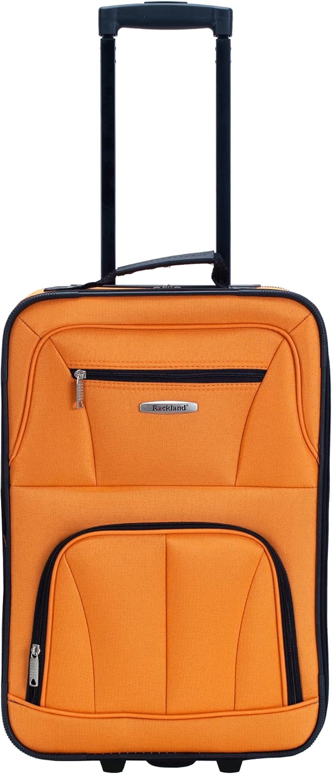 Rockland Fashion Softside 2 Piece Luggage Set, Expandable, (14" Tote/19" Upright), Orange