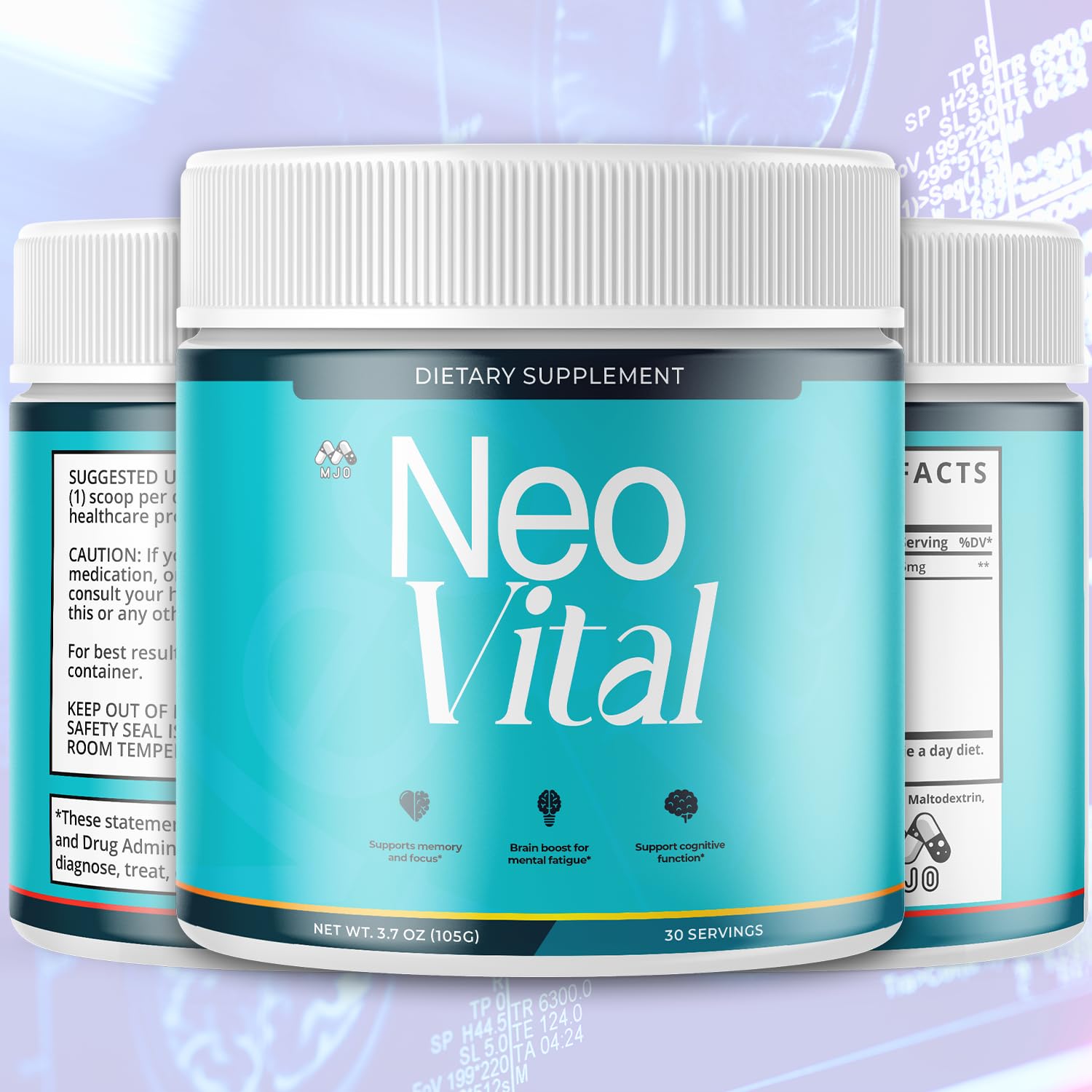 (2 Pack) Neo Vital Powder, Official NeoVital Powder Mixture with All Natural Ingredients, Neo Vital Advanced Formula Health & Overall Wellness Support with Maximum Strength Multivitamin (60 Servings)