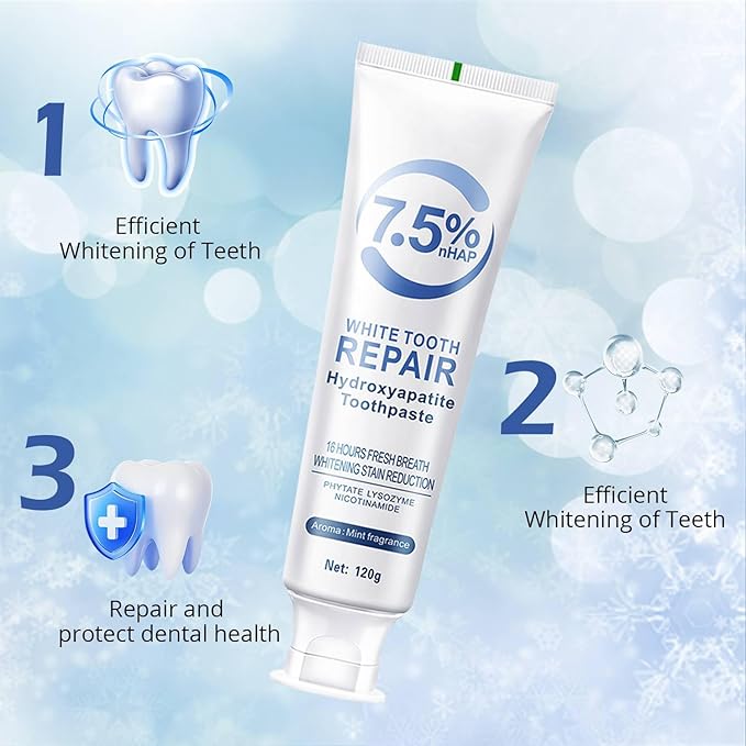 Hydroxyapatite Toothpastes for Enamel Protection and Tooth Strengthening, Gentle Mint, Safe for Sensitive Teeth, Daily Oral Care for Fresh Breath & Oral Health (3)