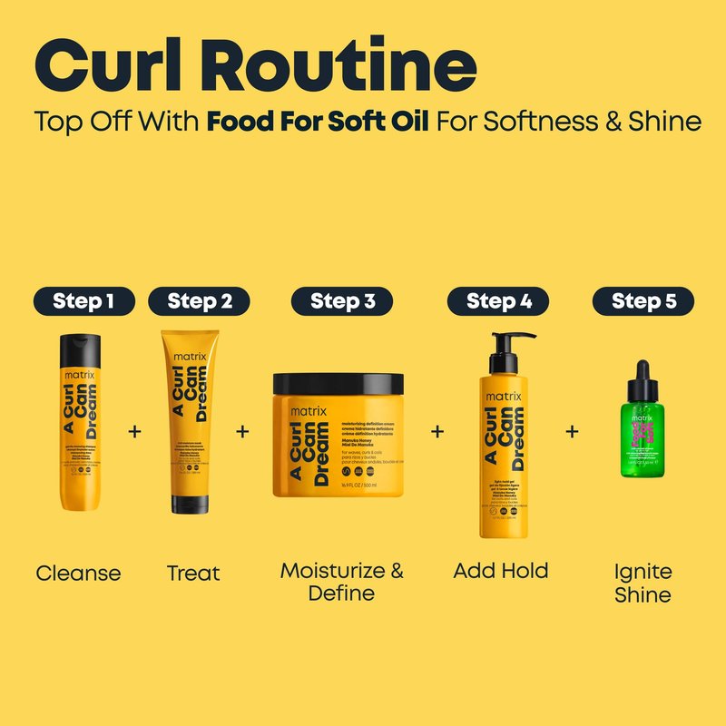 Matrix A Curl Can Dream Light-Weight Hair and Scalp Oil For Curly & Coily Hair - Controls Frizz, With Manuka Honey Extract, Silicone-Free, 4.4 Fl Oz