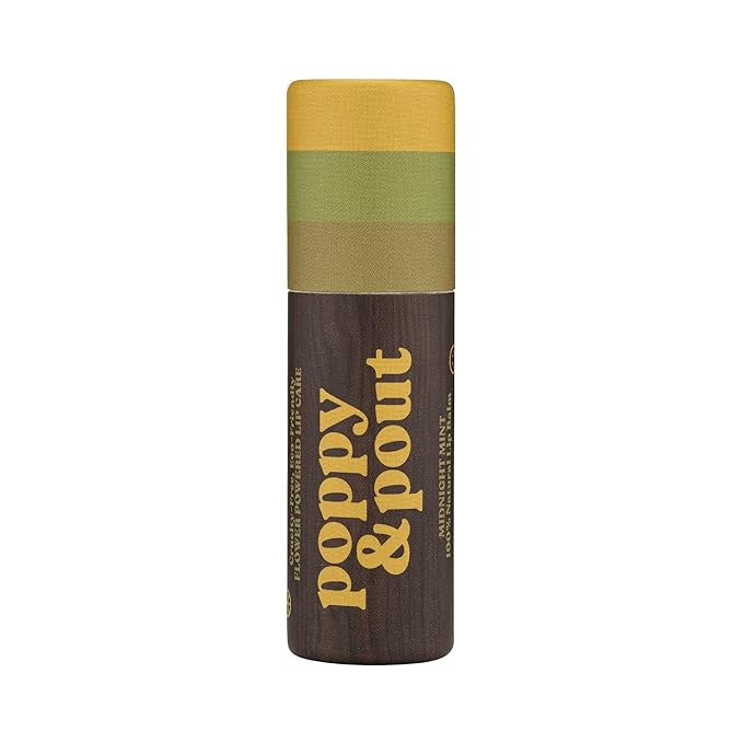 Poppy & Pout Midnight Mint Jumbo Lip Balm | All Natural Lip Balms & Moisturizers | Hydrates with Beeswax, Vitamin E, Organic Coconut Oil | Cruelty-Free | Lip Balm in Recyclable Cardboard Tube