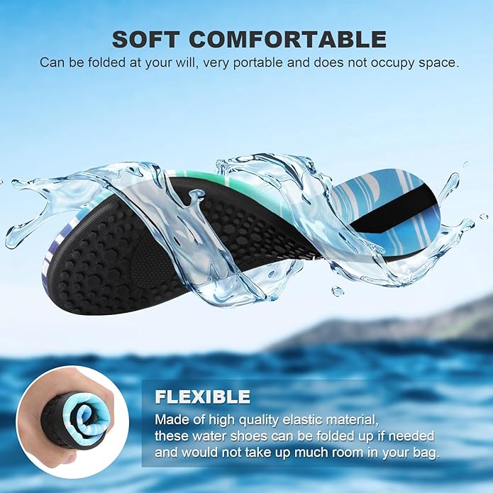 Water Shoes for Women Men Quick-Dry Aqua Socks Swim Beach Barefoot Yoga Exercise Wear Sport Accessories Pool Camping Must Haves Adult Youth Size