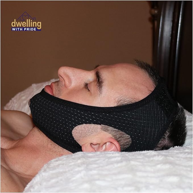 Anti Snore Chin Strap - Anti-Dry Mouth Chin Strap for CPAP Users - Stop Noise - Snoreless Sleeping Solution for Men and Women - Breathing Aid for Snoring
