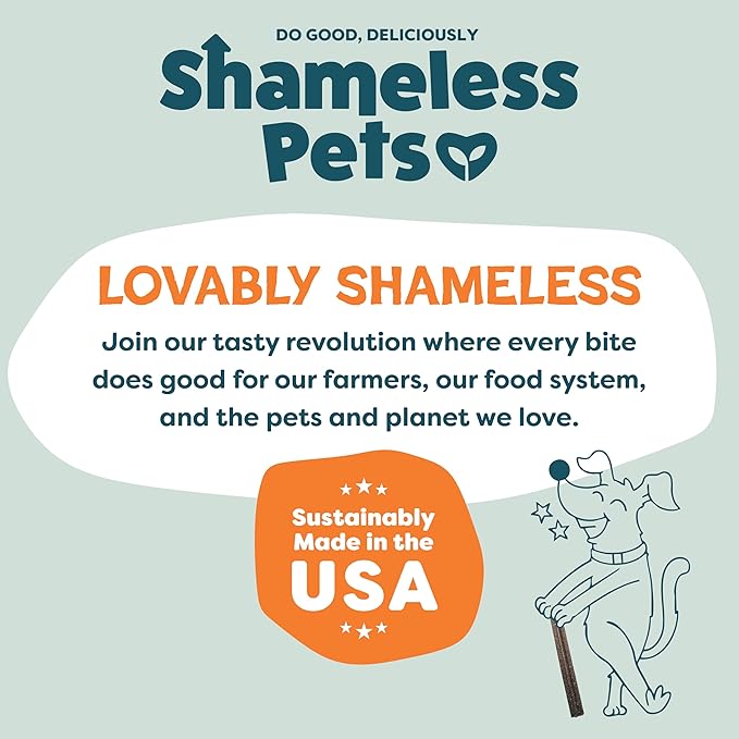 Shameless Pets Dental Treats for Dogs, Carrate Chomp - Healthy Dental Sticks with Skin & Coat Support for Teeth Cleaning & Fresh Breath - Dog Bones Chews Free from Grain, Corn & Soy