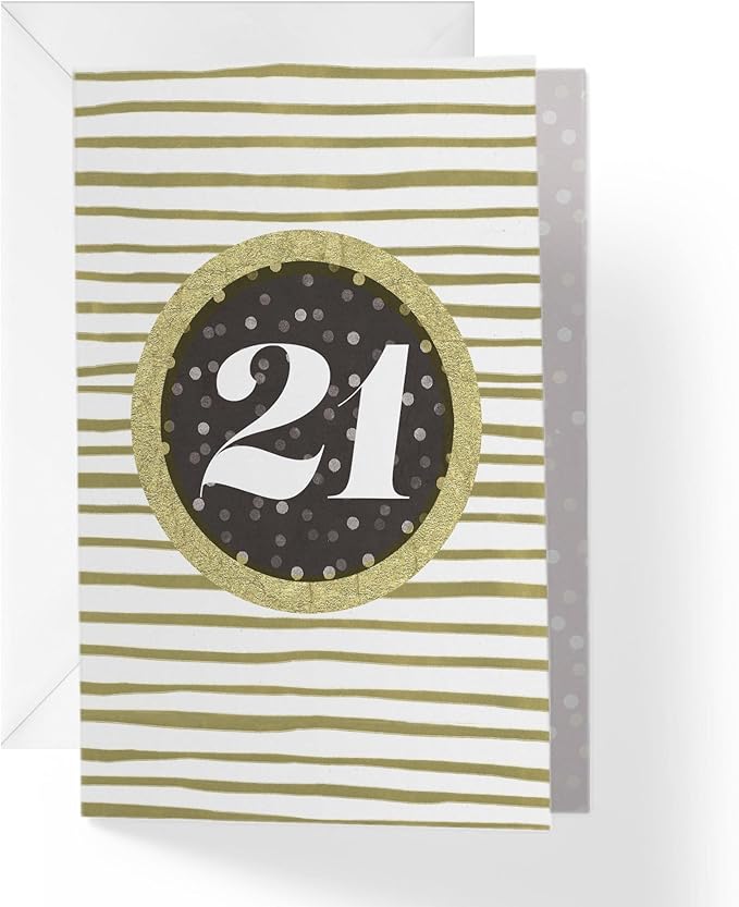 | Happy 21st Birthday Card | 5”x7.5” | (Single Card + Envelope)