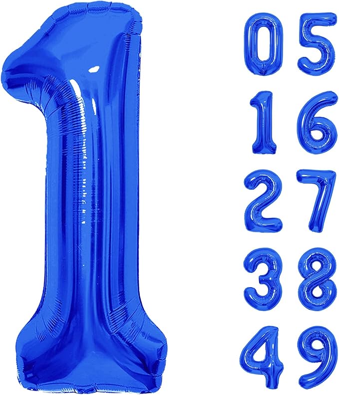 Number Balloons Navy Blue Balloons - Giant Number 10 Balloon, 10 20 30 40 50 Numbers Balloon Birthday Decorations, Blue Party Supplies for Boy Men