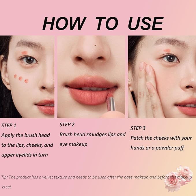 Cushion Lip Powder Cream, Matte Lip Cream - Long-Lasting & Smooth Skin, Non-Drying, Moisturizing Non-Fading Lipstick, CreaM Velvet Finish, Lightweight (N19 Rose nude)