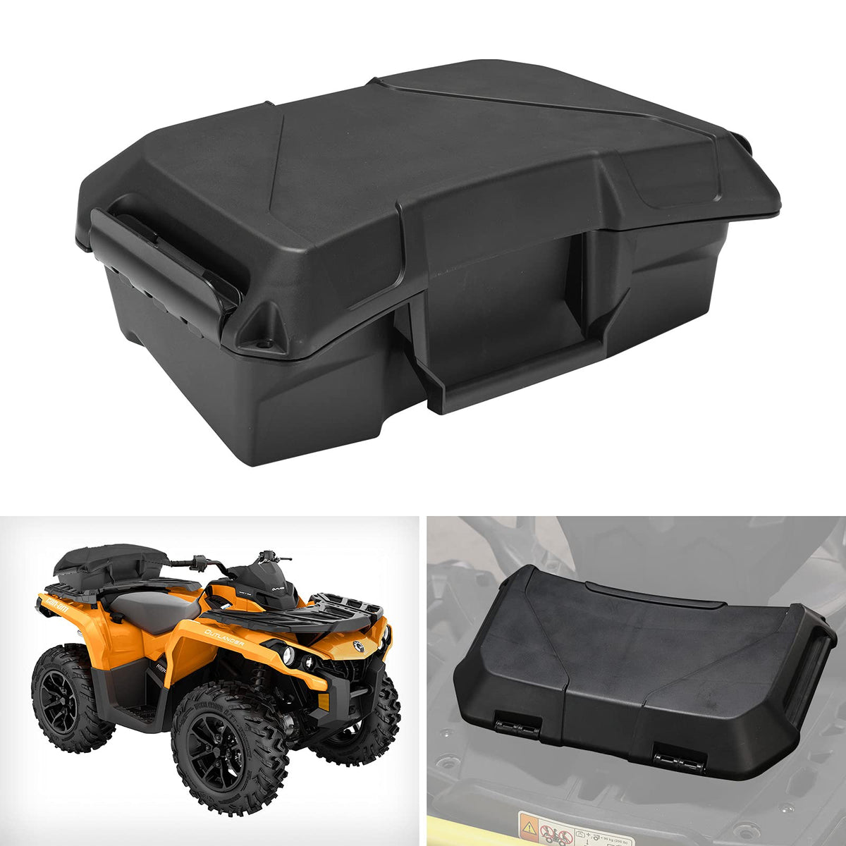 A & UTV PRO ATV Outlander Seat Rack Storage Cargo Box, 2 GAL (7.5L) Front Rear Rack Back Seat Storage Box for Can-Am Outlander G