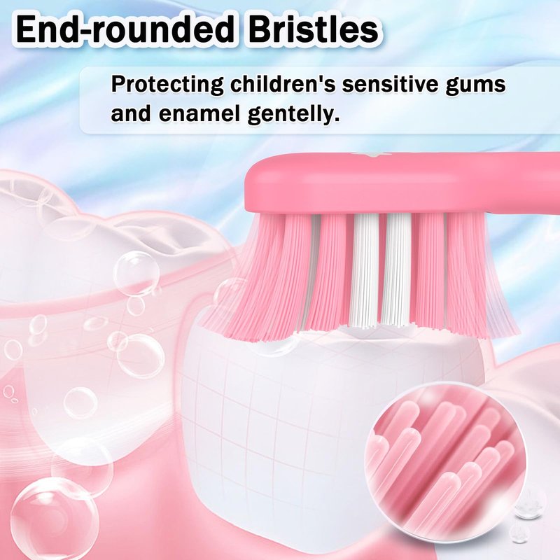 Kids Replacement Heads for Philips Sonicare 6032/94 6321 6340 6042 6320 6330, 3+ Years Old Toddler Soft Electric Toothbrush Compact, Child Brush Head for Boys Girls, 8 Pack Pink & Blue