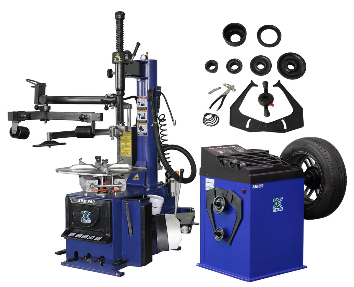 XK 2.0 Horsepower Automatic Tire Changer Tire Machine Wheel Changers Machine Rim Balancer Combo 960 690/36 Month Part Replacemen