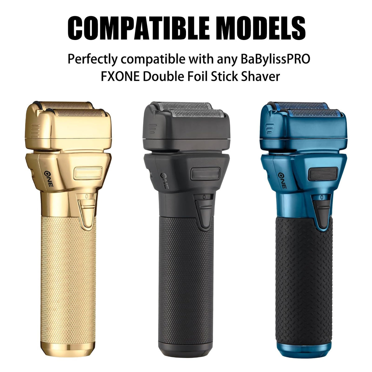 FX79RF2G Replacement Foil and Cutters for BaBylissPRO FXONE Double Foil Stick Shaver, Hypoallergenic Extra-close Shaver Replacement Head, Gold